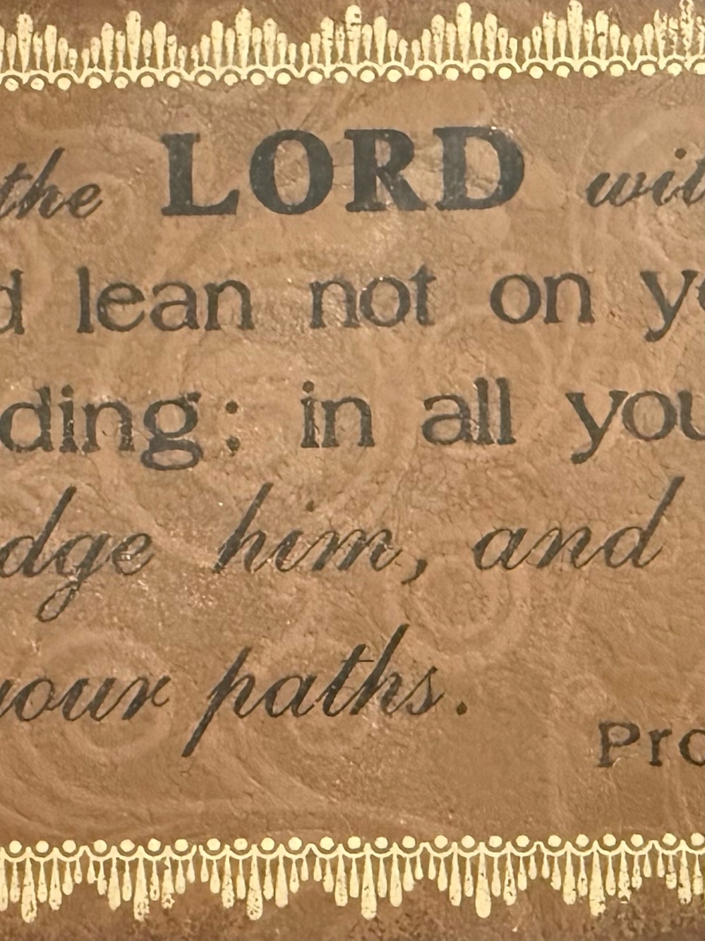Inspirational 'The LORD' Wall Art in Brown and Gold